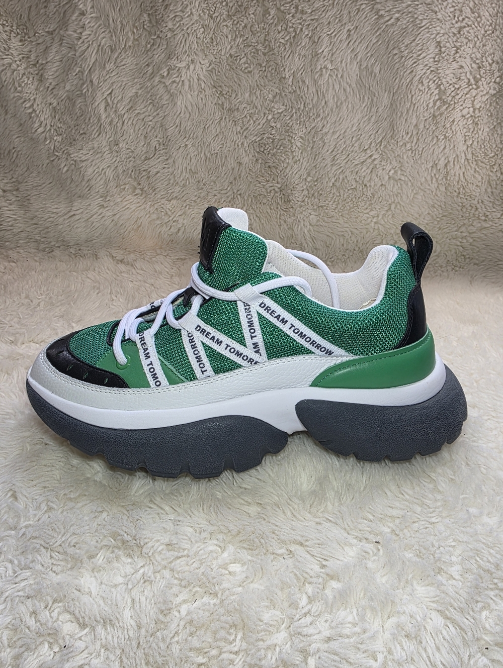 Maje "Dream Tomorrow" Green Chunky Sneakers - Size 9 Womens NWT - Picture 10 of 10